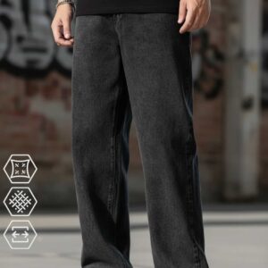 BREXX JEANS 'Urban Drift' Men's Relaxed Fit Baggy Jeans - Faded Black Streetwear Denim