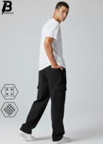 Brexx 'Vanguard' Men's Loose Fit Cargo Jeans in Washed Black - Image 2
