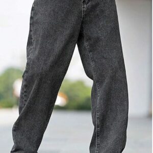 Brexx 'Urban Slate' Contrast Stitch Baggy Jeans – Premium Stone Wash Denim