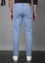 Brexx 'Azure Drift' Slim Tapered Stretch Jeans – Light Blue Distressed Denim - Image 6