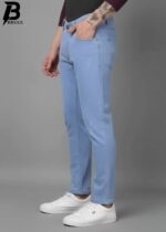 Brexx 'Azure Drift' Slim Tapered Stretch Jeans – Light Blue Distressed Denim - Image 5