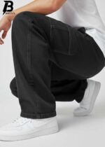 Brexx 'Vanguard' Men's Loose Fit Cargo Jeans in Washed Black - Image 9