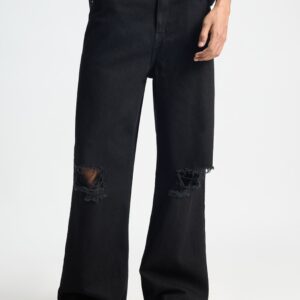 Brexx 'Midnight Revolt' Wide-Leg Distressed Jeans