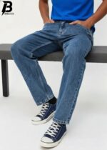 Brexx 'Retro-Haze' Textured Stone Wash Jeans – Relaxed Straight Fit & Vintage Finish - Image 4