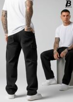 Brexx 'Vanguard' Men's Loose Fit Cargo Jeans in Washed Black - Image 7