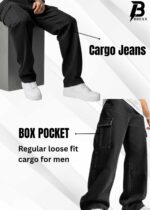 Brexx 'Vanguard' Men's Loose Fit Cargo Jeans in Washed Black - Image 6