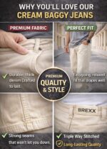 Brexx Signature Cream Canvas Baggy Jeans – Premium Heavyweight Streetwear - Image 8