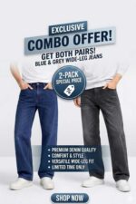 BREXX Essential 2-Pack Wide-Leg Denim Bundle - Relaxed Fit Blue & Vintage Grey Jeans - Image 4