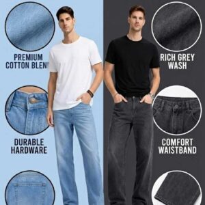 Brexx "Ultimate Comfort" Duo – Premium Relaxed Straight Leg Super-Stretch Jeans (Pack of 2)