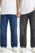 BREXX Essential 2-Pack Wide-Leg Denim Bundle - Relaxed Fit Blue & Vintage Grey Jeans - Image 3