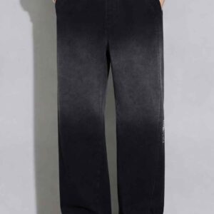 BRAXX Men’s Premium Gradient Black Wide-Leg Pants | Urban Streetwear Relaxed Fit Trousers