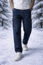BREXX Urban Indigo Denim Utility Cargo Pants – Rugged 6-Pocket Tapered Fit
