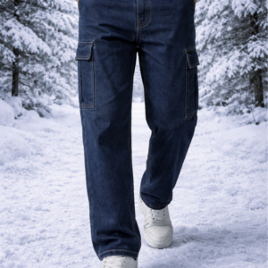 BREXX Urban Indigo Denim Utility Cargo Pants – Rugged 6-Pocket Tapered Fit