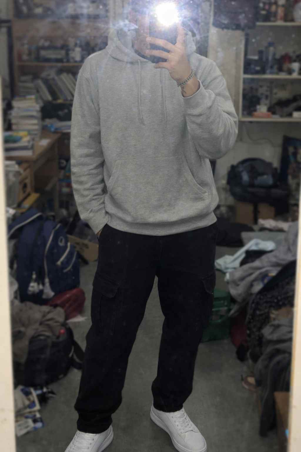 Brexx Black Cargo Pants Pocket Detail