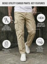 Redefine your everyday carry and comfort with the BREXX Urban Utility Beige Cargo Pants. Designed for the man who values both function and fashion, these trousers are the ultimate addition to a versatile wardrobe. Whether you are navigating the urban jungle or heading out for a casual weekend, the structured design ensures you look sharp without compromising on comfort. Key Features & Benefits: Premium Cotton Twill: Crafted from high-grade, breathable cotton fabric that offers superior durability and a soft hand-feel. Multi-Functional Storage: Equipped with deep side cargo pockets with secure flap closures, perfect for phones, wallets, and keys, plus standard front and back pockets. Modern Tapered Fit: expertly tailored to provide a relaxed feel at the thighs while tapering neatly at the ankles for a clean, contemporary silhouette. Reinforced Construction: Features heavy-duty stitching on belt loops and stress points to ensure longevity. Versatile Styling: The neutral beige tone pairs effortlessly with t-shirts, hoodies, or button-downs for year-round wear. Upgrade your rotation with the pants that work as hard as you do. Experience the perfect blend of tactical utility and street-ready style with BREXX