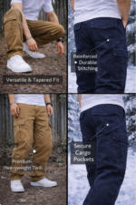 BREXX Urban Indigo Denim Utility Cargo Pants – Rugged 6-Pocket Tapered Fit - Image 2