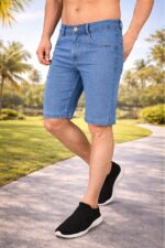 Brexx Premium Light Blue Denim Shorts for Men – Comfort Fit