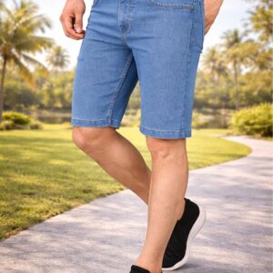 Brexx Premium Light Blue Denim Shorts for Men – Comfort Fit