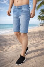 Brexx 'Ocean Wash' Men's Light Blue Denim Shorts - Image 2