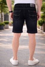 Brexx 'Nightfall' Premium Black Denim Shorts with Contrast Stitching - Image 3