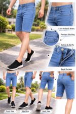 Brexx Premium Light Blue Denim Shorts for Men – Comfort Fit - Image 5