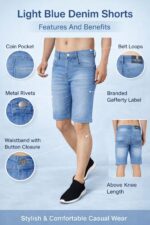 Brexx 'Ocean Wash' Men's Light Blue Denim Shorts - Image 6