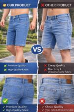 Brexx Premium Light Blue Denim Shorts for Men – Comfort Fit - Image 6